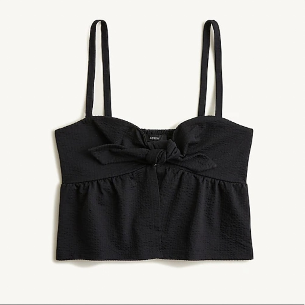 NWT J. Crew Women's Seersucker Tie-Front Top